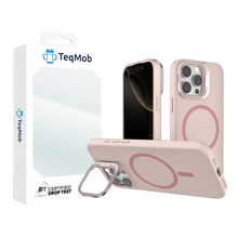 Pink Silicone Camera Kickstand with Magnetic Compatibility for iPhone 15 6.1 / 14 6.1 / 13 6.1 with package