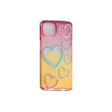 Pink Yellow Gradiant Stone Hearts Case for iPhone 12 Pro Max 6.7