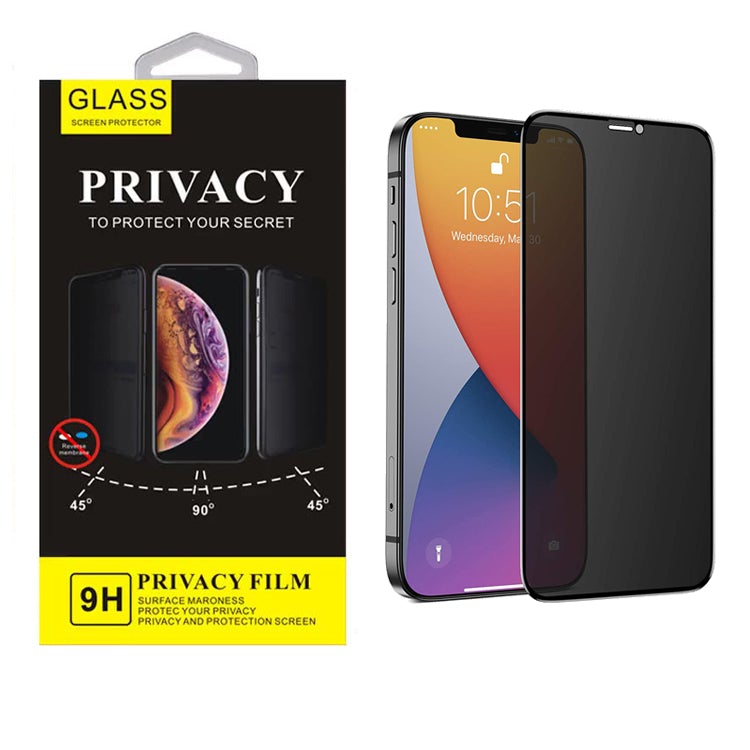 Privacy iPhone 14 Plus 6.7 / 13 Pro Max Full Glue Black  Edge Tempered Glass