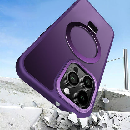Purple Frosted Kickstand with Magnetic Compatibility for iPhone 15 Pro