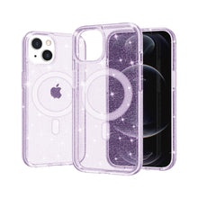Purple iPhone 14 6.1 / 13 Magnetic Compatible Glitter TPU Bumper