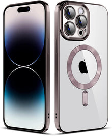 Rose Gold Soft TPU Case with Magnetic Compatibility for iPhone 15 Pro Max