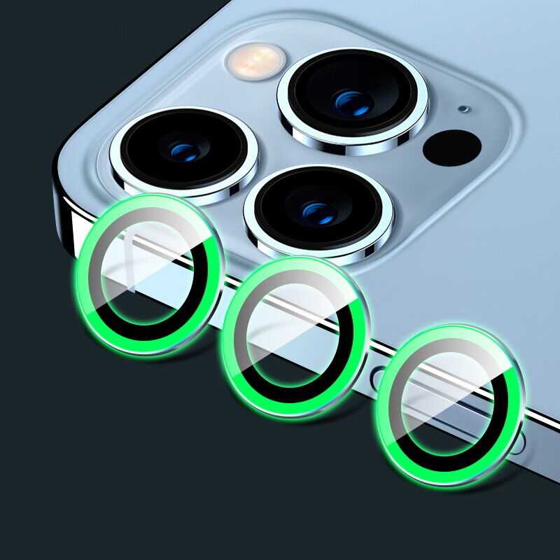 Green Glow in the Dark Camera Glass Protector for iPhone 12 6.1