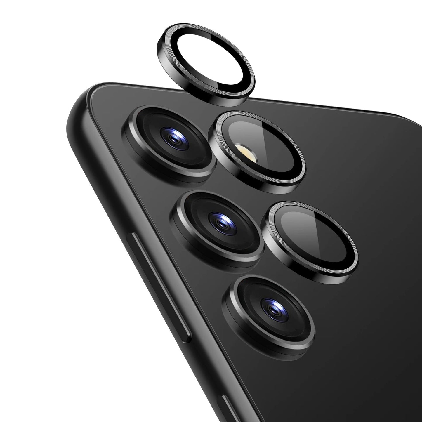 Black Solid Camera Glass Protector for Samsung S25 FE