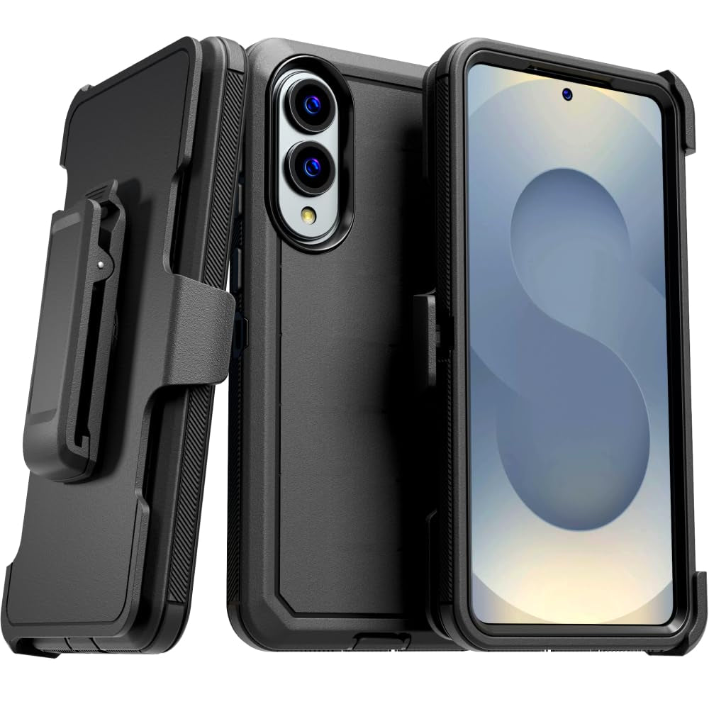 Black Ultra Heavy Duty Case with Belt Clip for Galaxy S25 FE