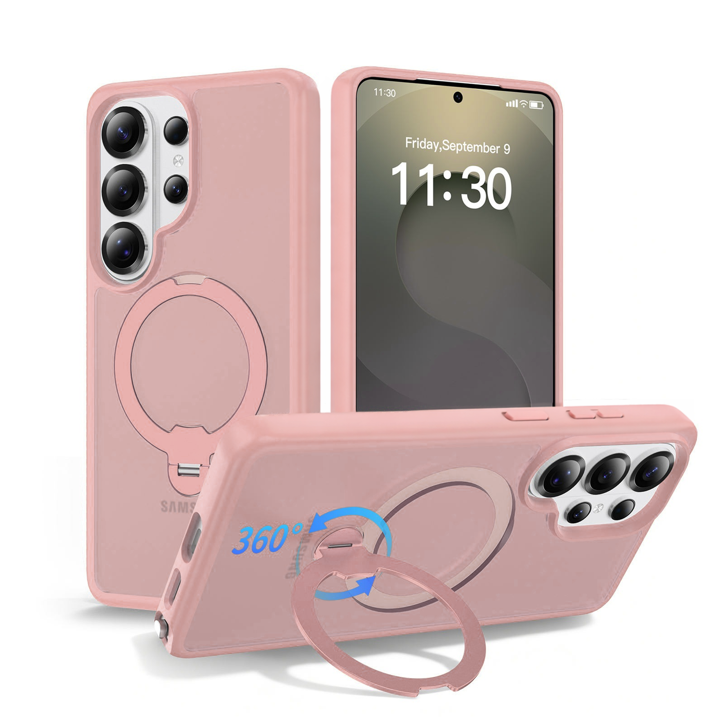 Pink Frosted with 360° Magnetic Kickstand for Samsung Galaxy S26