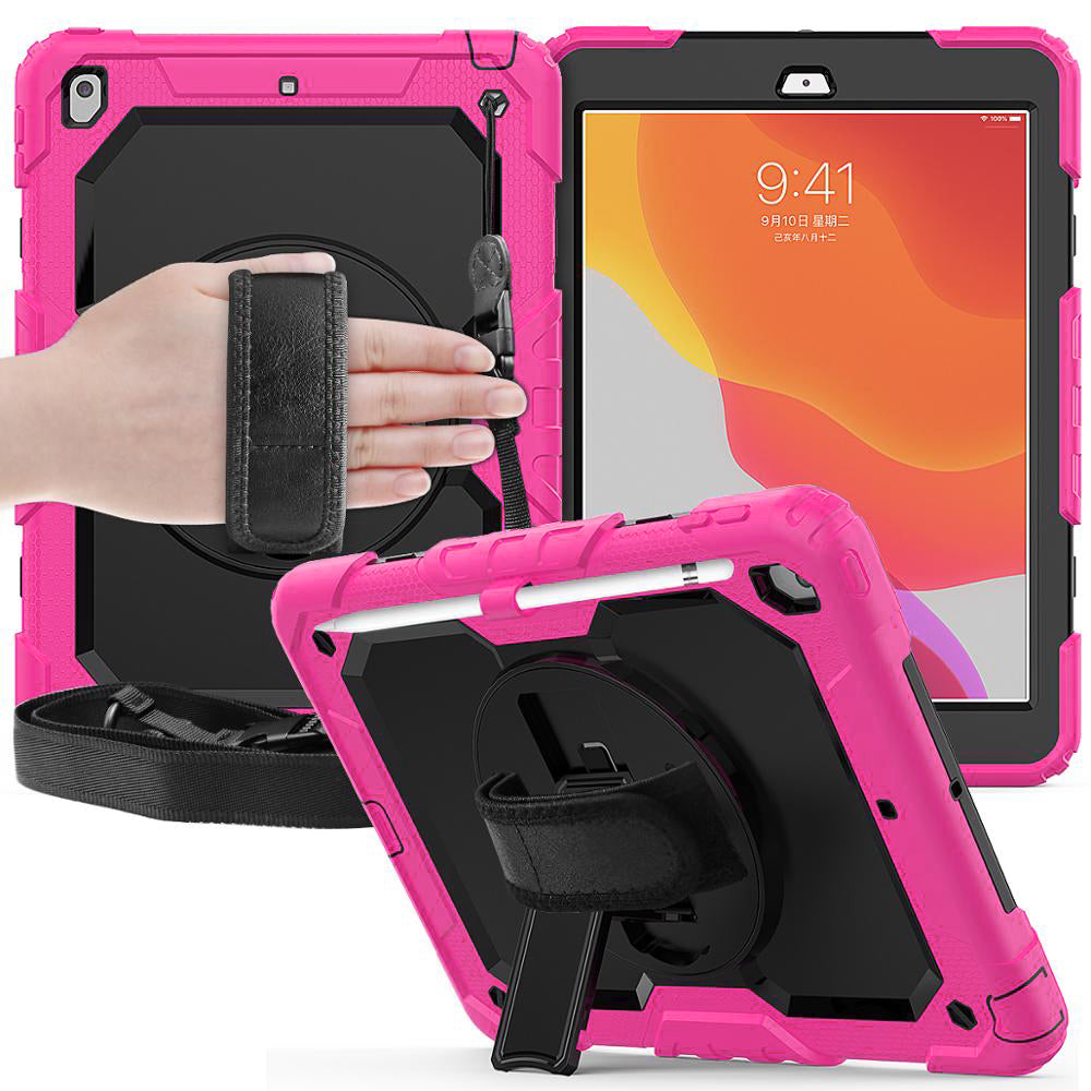 Pink Heavy Duty Case with Rotative Stand for iPad Pro 11" 2025-2024