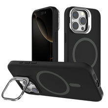 Black Silicone Camera Kickstand with Magnetic Compatibility for iPhone 15 Pro Max