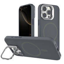 Gray Silicone Camera Kickstand with Magnetic Compatibility for iPhone 15 Pro