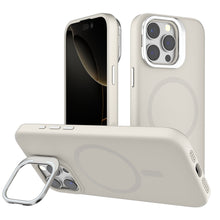 Off-White Silicone Camera Kickstand with Magnetic Compatibility for iPhone 15 Plus / 14 Plus