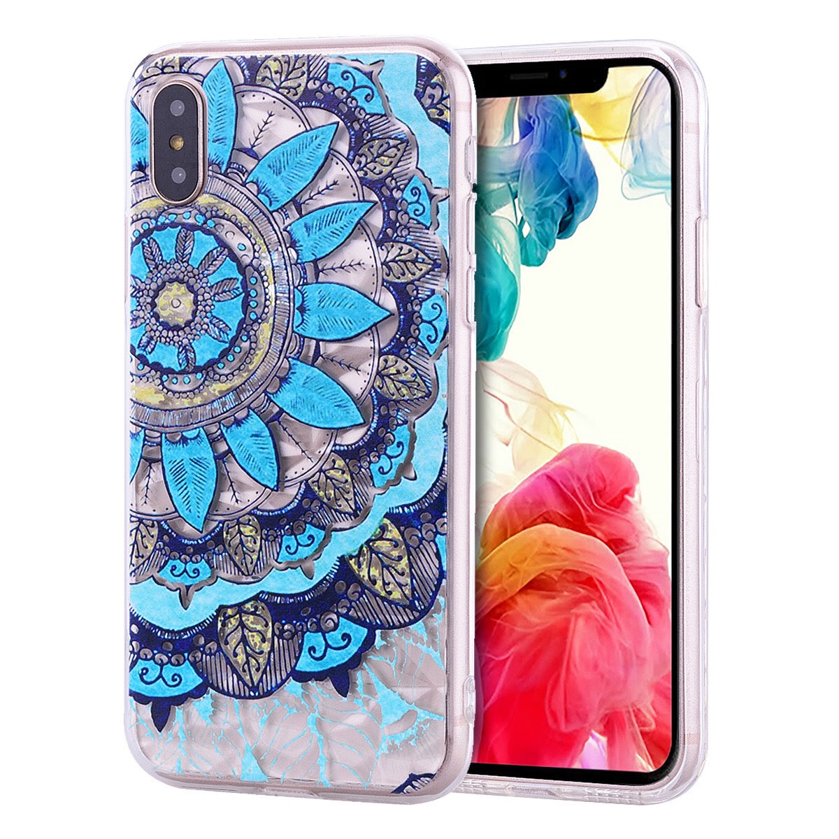 iPhone X/XS Design TPU Mandala Blue