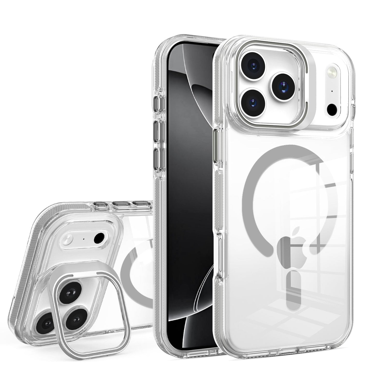 Titanium Camera Kickstand Magnetic Case for iPhone 17 Pro Max