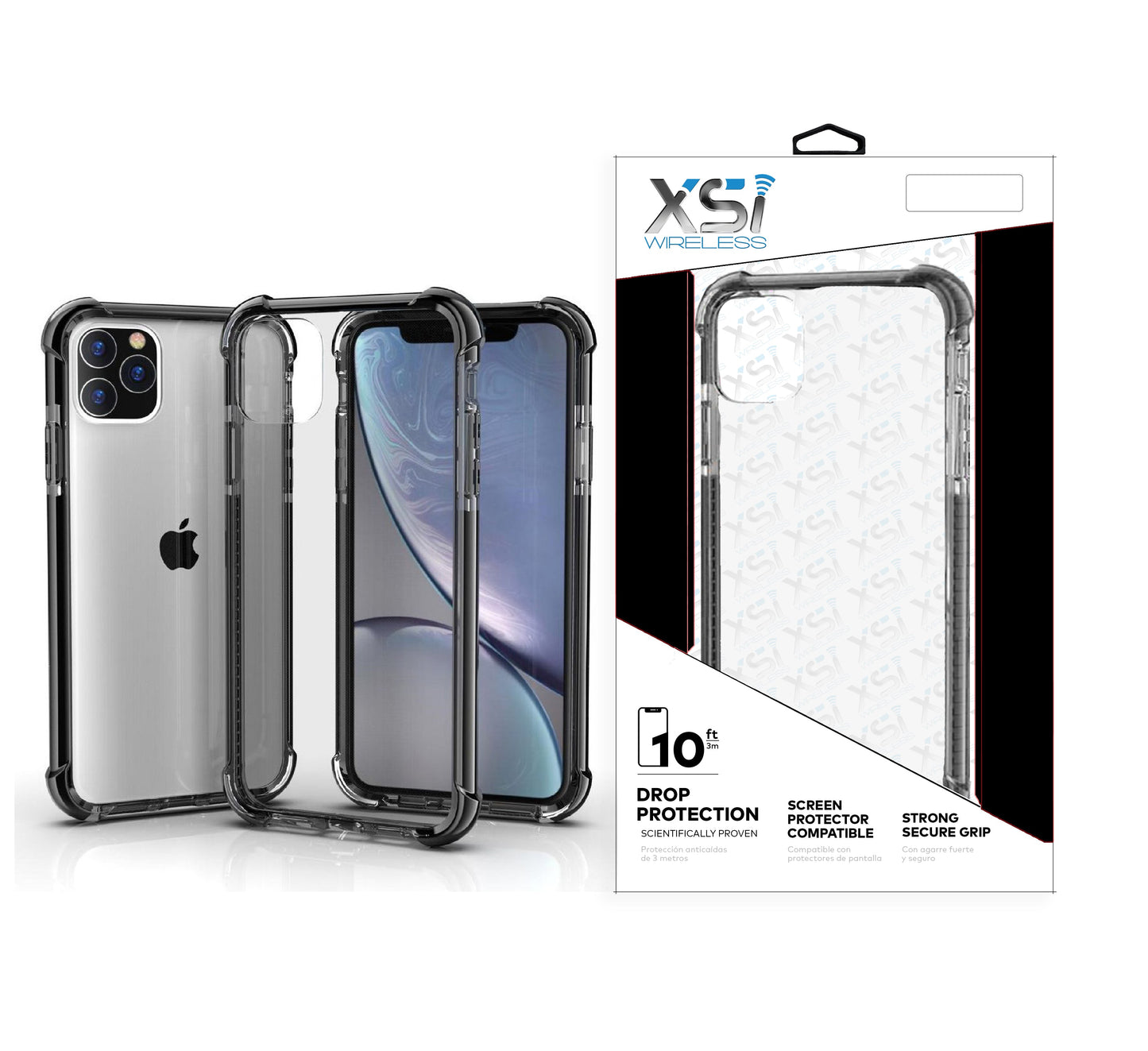 Black iPhone 13 Pro TPU Bumper Ultra Clear Back TPU Shockproof with Package