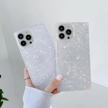 Square Case White Glitter Design for iPhone 14 6.1 / 13