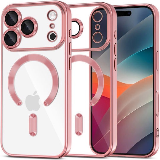 Rose Gold Soft TPU Case with Magnetic Compatibility for iPhone 17 Pro Max