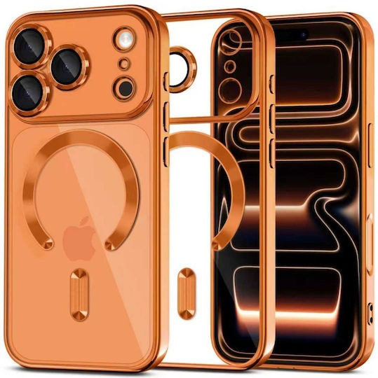 Orange Soft TPU Case with Magnetic Compatibility for iPhone 17 Pro Max