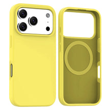 Yellow Soft Magnetic Silicone Case for iPhone 17 Pro