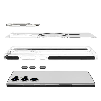 Black Camera Kickstand Case with Magnetic Compatibility for Samsung Galaxy S23 Ultra with package