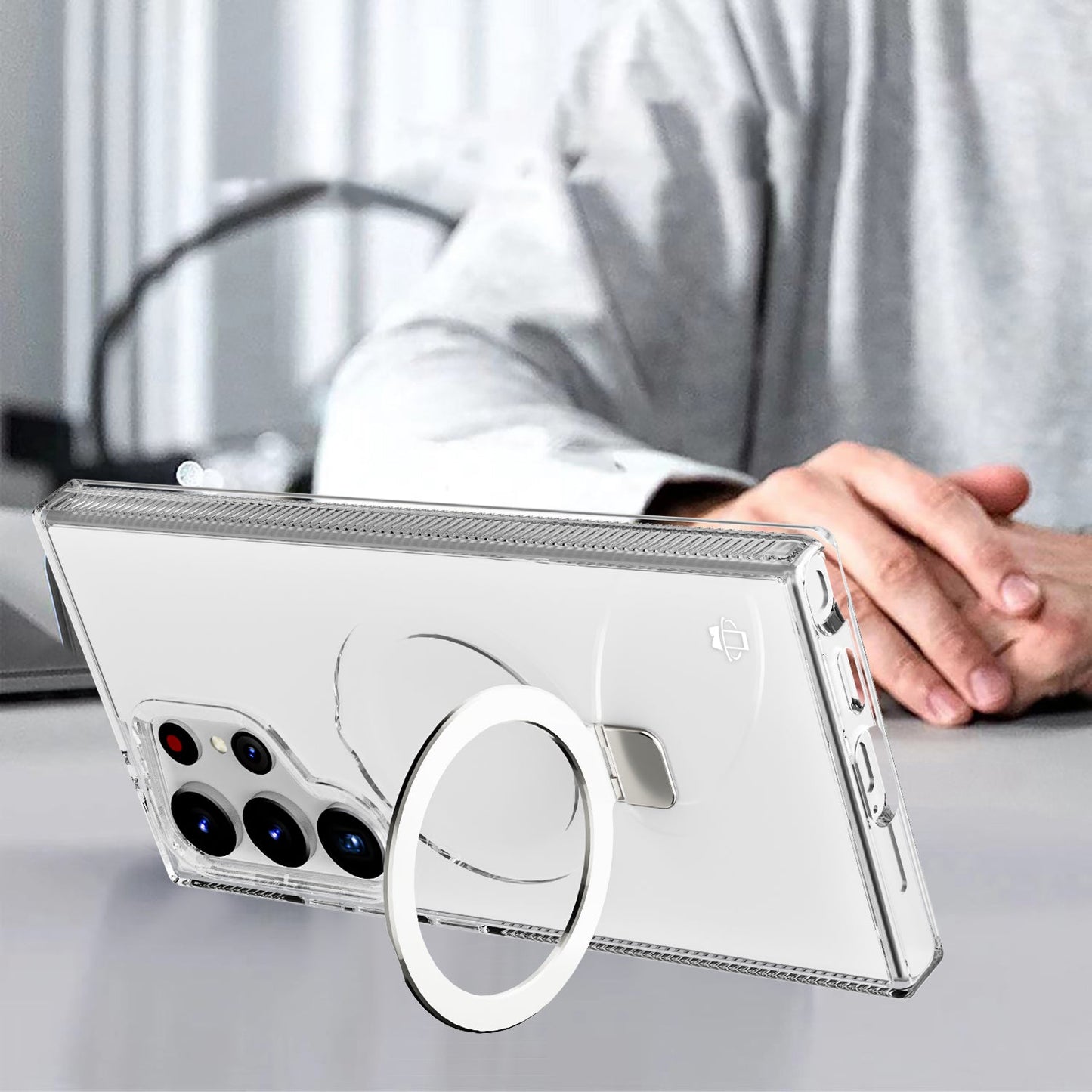 Clear Kickstand with Magnetic Compatibility for Samsung Galaxy S25 Ultra with Package