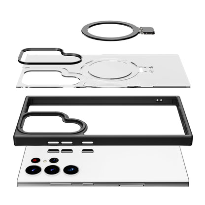Clear Kickstand with Magnetic Compatibility for Samsung Galaxy S25 Plus with package