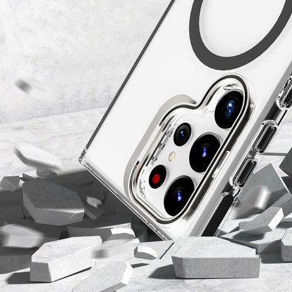 Black Camera Kickstand Case with Magnetic Compatibility for Samsung Galaxy S24 Ultra with package