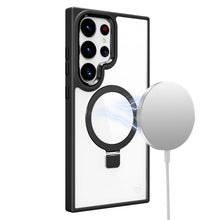 Clear Black Frame Kickstand with Magnetic Compatibility for Samsung Galaxy S24 with package