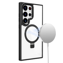 Clear Black Frame Kickstand with Magnetic Compatibility for Samsung Galaxy S24 Plus with package