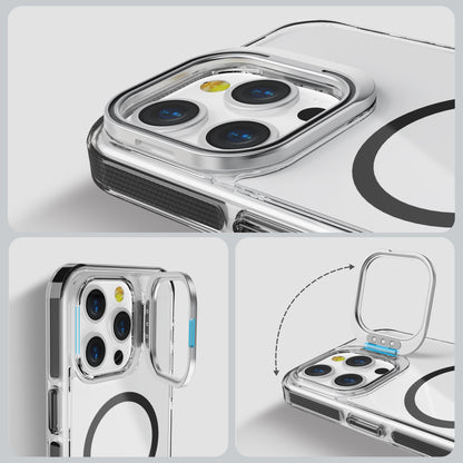 Black Camera Kickstand Case with Magnetic Compatibility for iPhone 15 Pro Max
